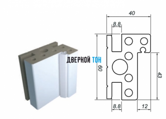 Дверная коробка для пластиковых одностворчатых дверей Aquadoor