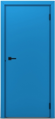 Гладкая пластиковая одностворчатая дверь POSEIDON RAL 5015