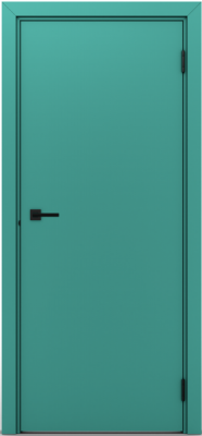 Гладкая пластиковая одностворчатая дверь POSEIDON RAL 6033