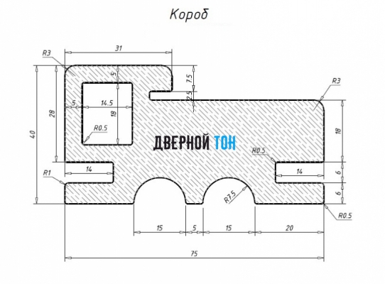 Дверная коробка ДПК 75х40 белого цвета для одностворчатых дверей POSEIDON