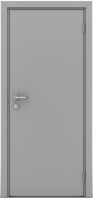 Гладкая пластиковая одностворчатая дверь POSEIDON серая 1000 мм