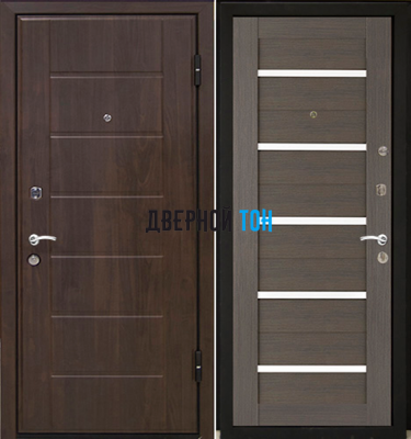Входная металлическая дверь МЕТАЛЮР М7 (МДФ-МДФ) Грей мелинга