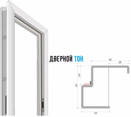 Металлическая коробка цельносварная для межкомнатных одностворчатых дверей П-образная с наличником