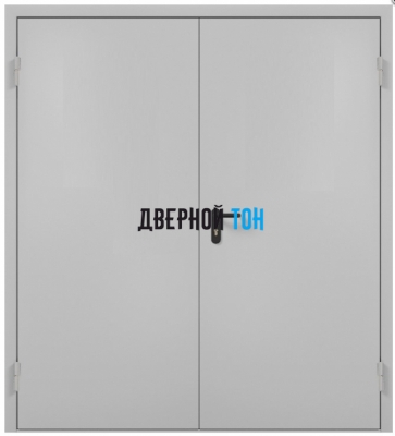 Металлическая двухстворчатая противопожарная дверь Ei 60 RAL 7035