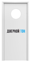 Маятниковая гладкая композитная белая дверь Aquadoor с иллюминатором