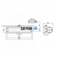 Дверной доводчик DL 77AL с тягой чертеж
