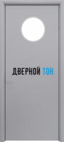 Маятниковая гладкая композитная серая дверь Aquadoor с иллюминатором