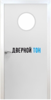 Пластиковая гладкая белая дверь Aquadoor с металлической коробкой с иллюминатором