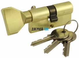 Цилиндр сечение 30х30 ключ/поворотник матовое золото