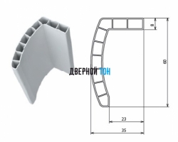 Наличник белый пластиковый телескопический 2200х60х10 Aquadoor