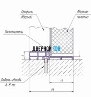 Алюминиевый порог для одностворчатых дверей 88 мм чертеж