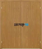Гладкая ламинированная финская дверь с четвертью полуторная дуб