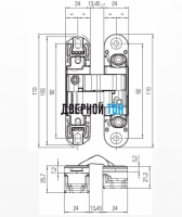 Петли скрытые Krona Koblenz Kubica K1000 чертеж