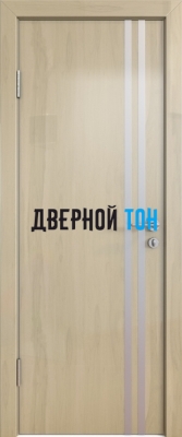 Гладкая дверь модель ДГ 506 глянец с алюминиевым торцом анегри светлый