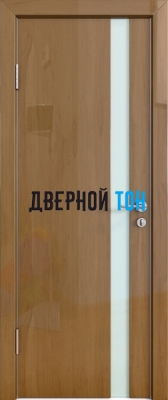 Гладкая дверь модель ДГ 507 глянец с алюминиевым торцом анегри темный стекло белое
