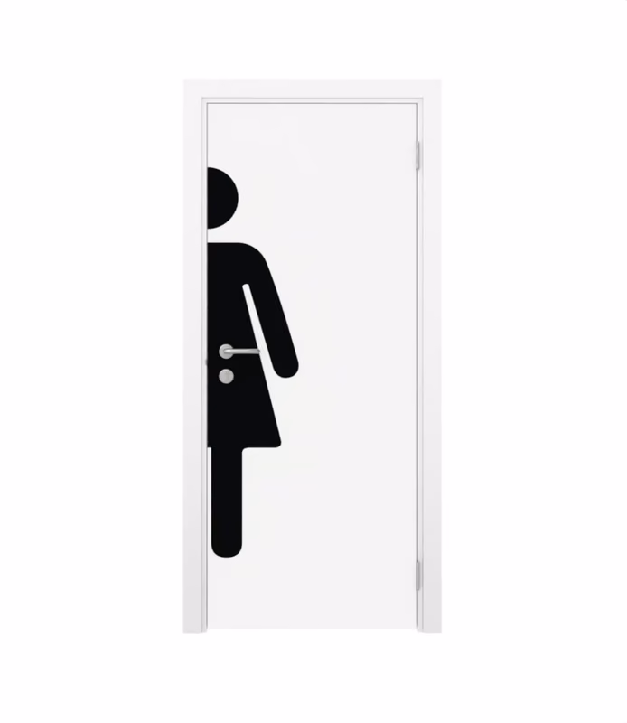 Дверь Dionysus  одностворчатая Белый с наклейкой WOMAN