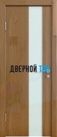 Гладкая дверь модель ДГ 504 глянец с алюминиевым торцом анегри темный стекло белое