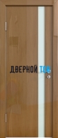 Гладкая дверь модель ДГ 507 глянец с алюминиевым торцом анегри темный стекло белое