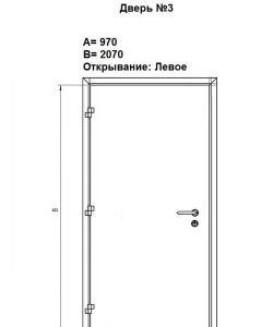 Металлическая противопожарная дверь одностворчатая EI 60 RAL 8017