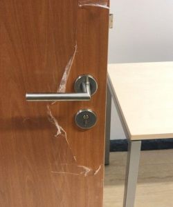 Гладкая пластиковая влагостойкая дверь Aquadoor миланский орех