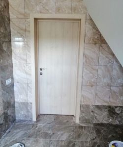 Пластиковая композитная дверь Aquadoor в цвете скандинавский дуб