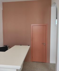 Покраска дверного блока по RAL 3012 пепельно розовый