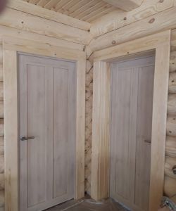 Композитные влагостойкие двери Aquadoor царговая модель DUO глухая, в цвете скандинавский дуб